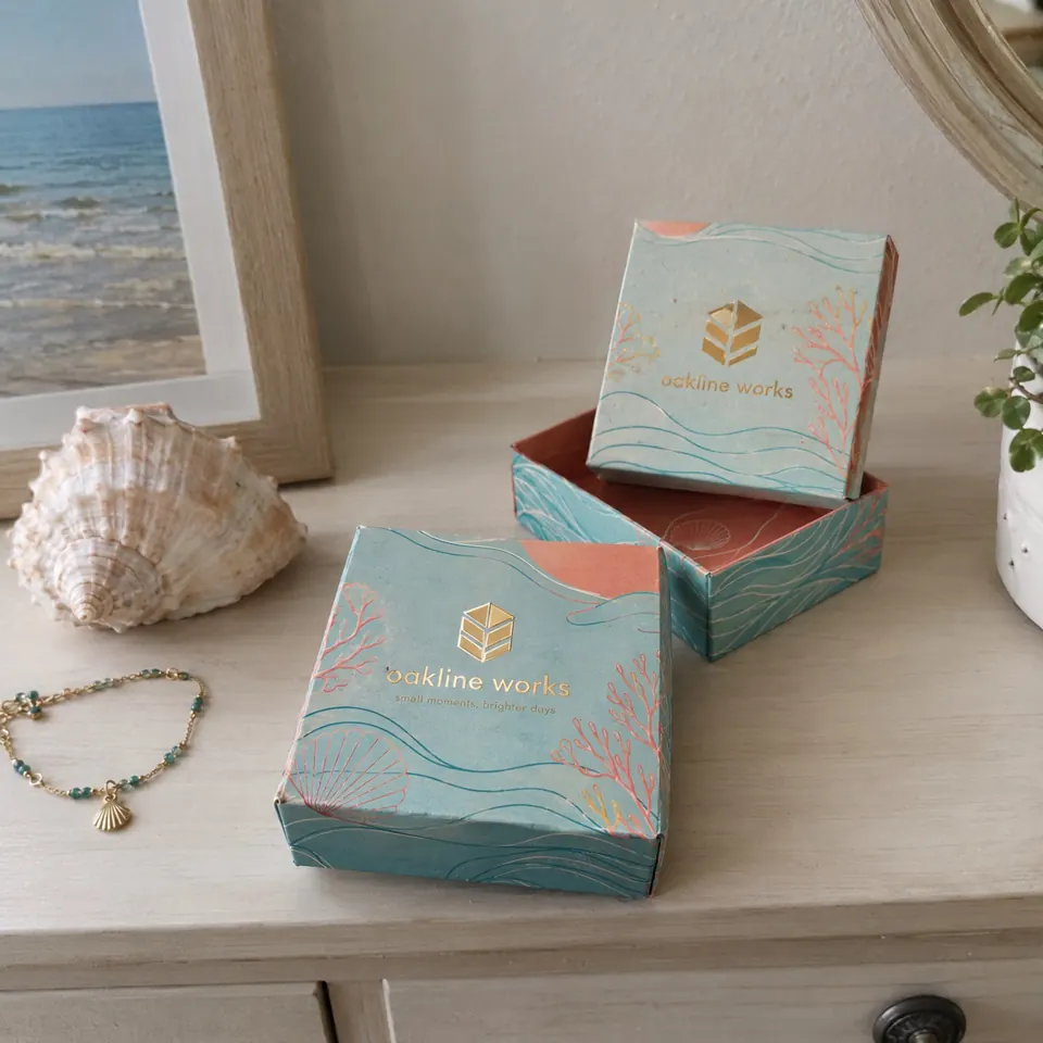 Custom anklet boxes with a brand's logo