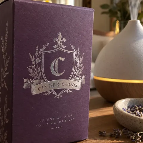 Foil stamping example on custom packaging
