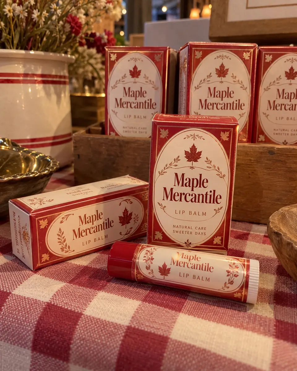 Custom lip balm boxes with a brand's logo