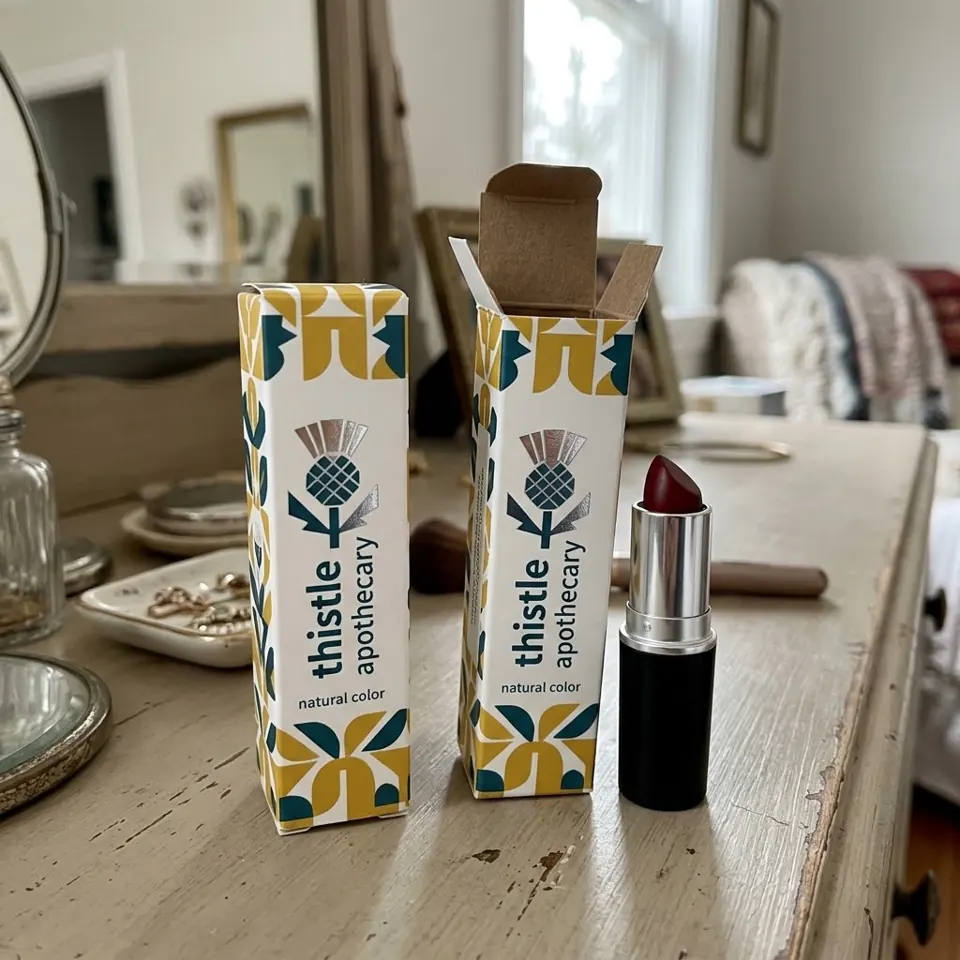 Custom lipstick boxes with a brand's logo