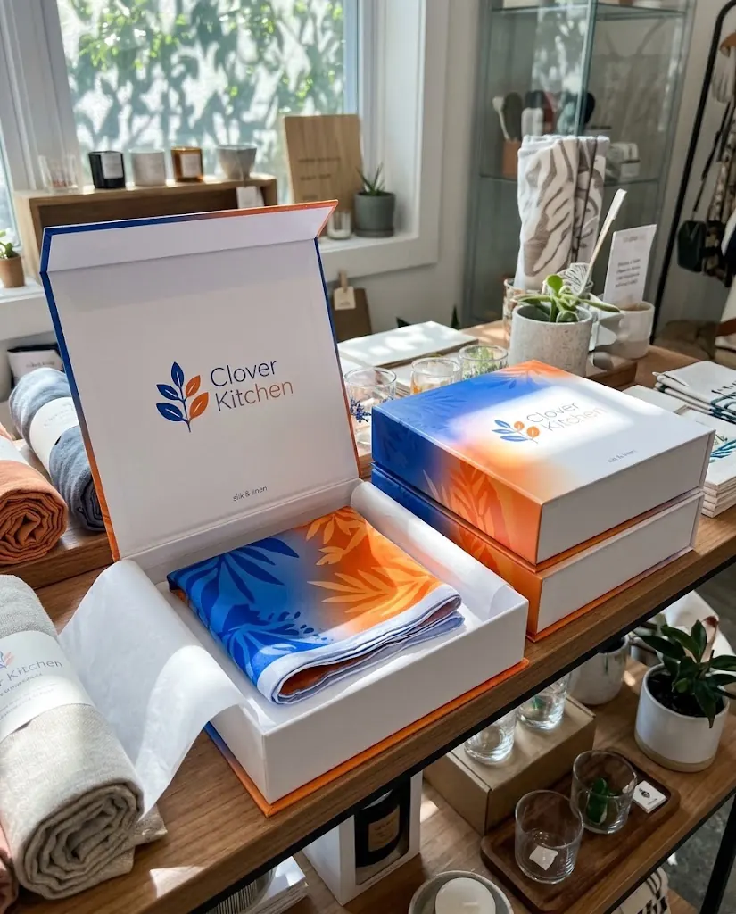 Custom scarf boxes with a brand's logo
