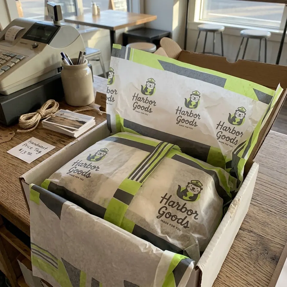 Custom custom tissue paper with a brand's logo