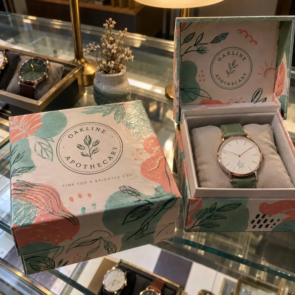 Custom watch boxes with a brand's logo
